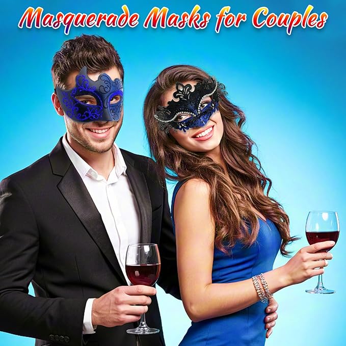 Couple Masquerade Mask Set, Venice Party Mask, Ancient Greek Roman Warrior Venetian Half Face Masks