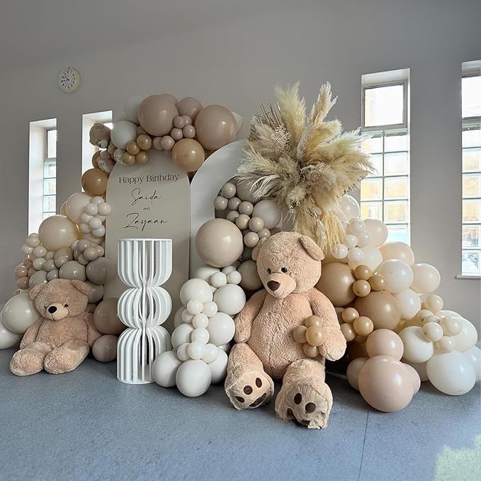 White Sand Balloons, 12 Inch 30 Pcs Beige Balloon Boho White Latex Cream Balloons Matte Off White Sand Neutral Helium Balloons for Birthday Wedding Baby Shower Anniversary Party Decorations