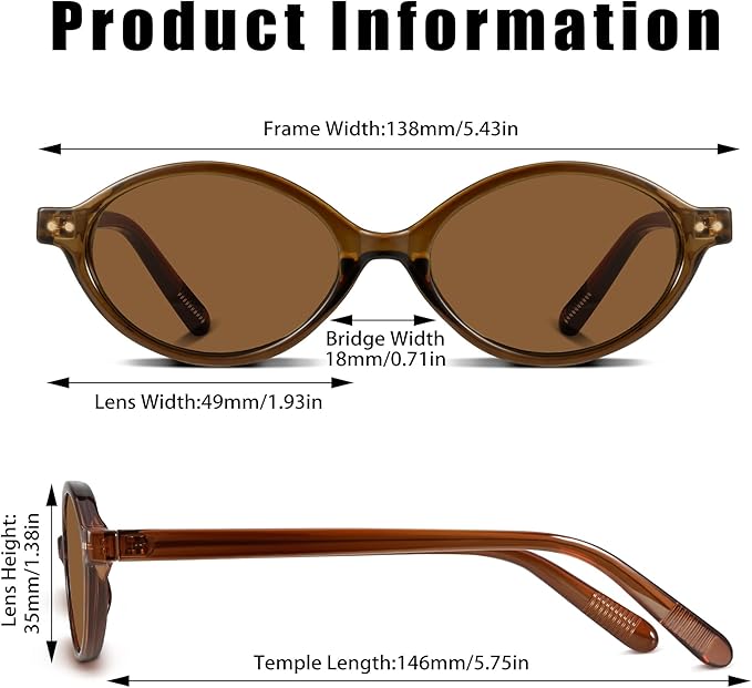 GRFISIA Retro Oval Sunglasses Womens Small Trendy Sun Glasses Sunnies UV400 Protection