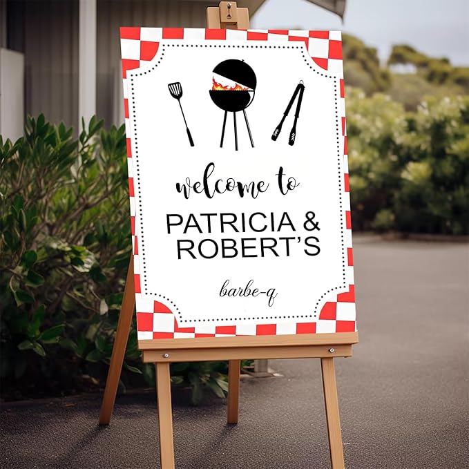 BBQ Sign, Personalized Welcome Sign, 12' x 18', PVC, Weather Resistant