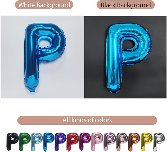 53pcs Medium Blue Letter Balloons, Custom A-Z Set for Personalizing Names & Phrases on Party Decoration Banners - Inflate with Balloon Pump, for Men Boy Birthdays/Anniversary/Graduation