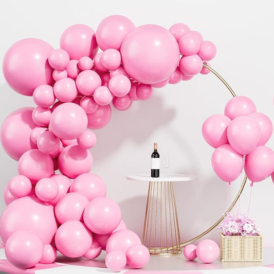 Labeol 151 pcs Pink Balloons Different Sizes Pack of 18 Inch 12 Inch 10 Inch 5 Inch Baby Pink Balloons for Birthday Baby Shower Wedding Anniversary Party Decorations