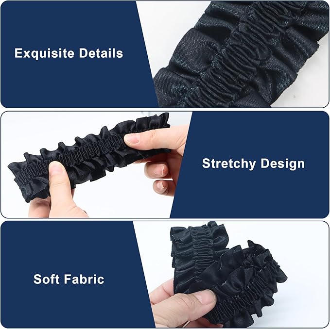 2PCS Sleeve Garters for Men - Vintage Elastic Armband, Roaring 20s Armband Garter, Anti-Slip Shirt Stays Mens Accessories Party Decoration (Black)