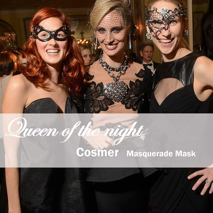 Masquerade Mask for Women Shiny Laser Cut Metal Rhinestone Mask Party Porm Ball Mask