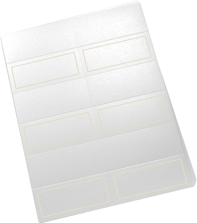 Single Line Border Printable Place Cards, Ivory (Choose Color), Set of 60 (10 Sheets), Laser & Inkjet Printers - Wedding, Party, Dinner, and Special Events - Made in the USA