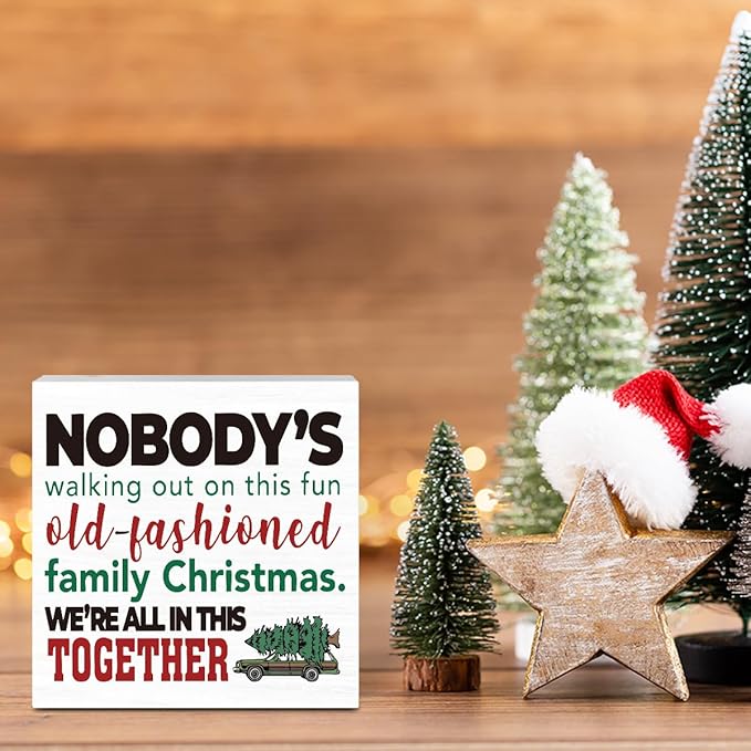 Christmas Vacation Decorations, Christmas Holiday Movie Decorations, Funny Xmas Decor for Home Bathroom, Merry Xmas Vacation Decor for Office 5 x 5 Inch