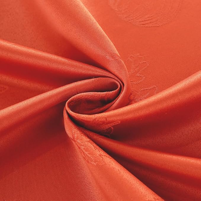 MATIRUG Fall Thanksgiving Tablecloth 60x120 Inches Rectangular, Pumpkin Jacquard Water Resistant Non Slip Table Cloths, Vintage Banquet Table Cover for Autumn Harvest/Burnt Orange