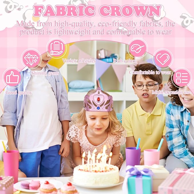 ZYNERY 29 Pcs Foam Crowns Set for Kids Princess Crowns Tiaras King Crown DIY Crafts with Gem Stickers Bulk 4-14mm Rhinestones,Birthday Party Role Play