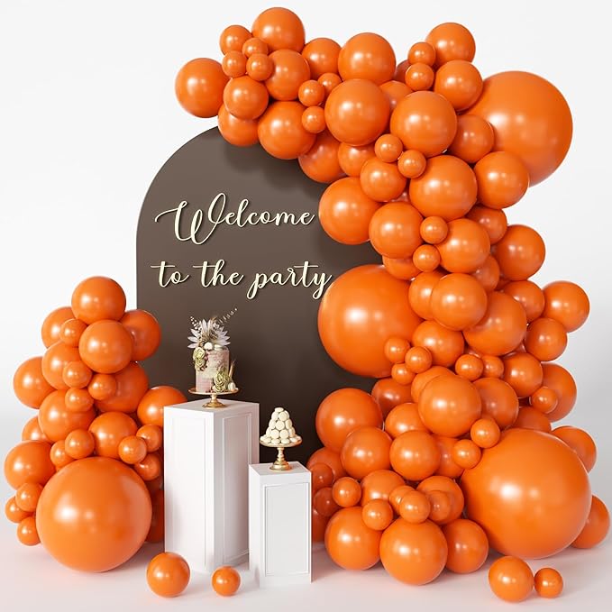 Orange Balloons 125 pcs Different Sizes 18 12 10 5 Inch Matte Autumn Balloon Arch Kit Garland for Birthday Party Baby Shower Thanksgiving Halloween Little Cutie Party Decorations