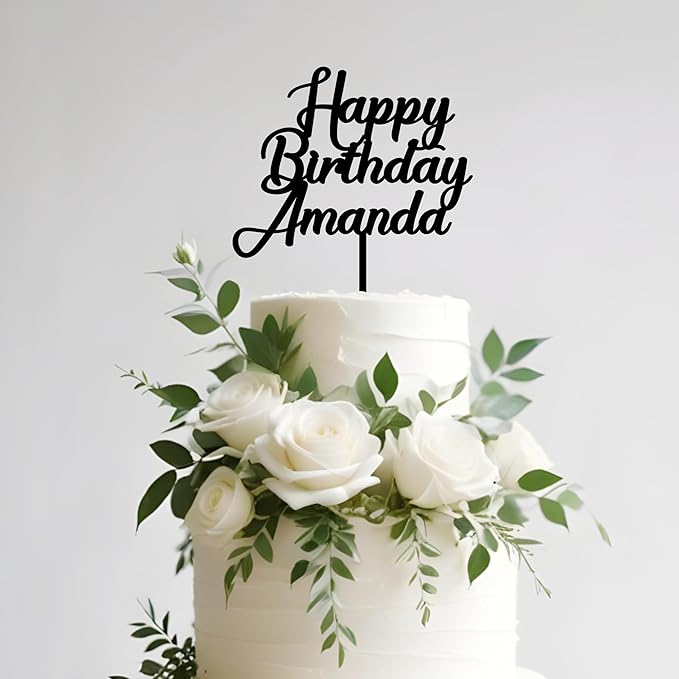 Custom Birthday Cake Topper Personalized Name Cake Decoration Acrylic Happy Birthday Cake Topper (Handmade)