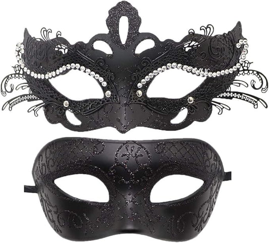 Coolwife Couples Masquerade Masks Metal Venetian Mardi Gras Party Evening Prom Costume Mask