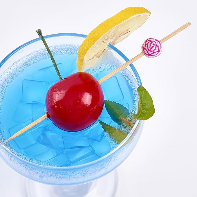 PuTwo Cocktail Picks Sicks for Sandwich Appetizer Decorative Drinks Picks-100ct, 4.7" in 100 Counts, Colors may vary