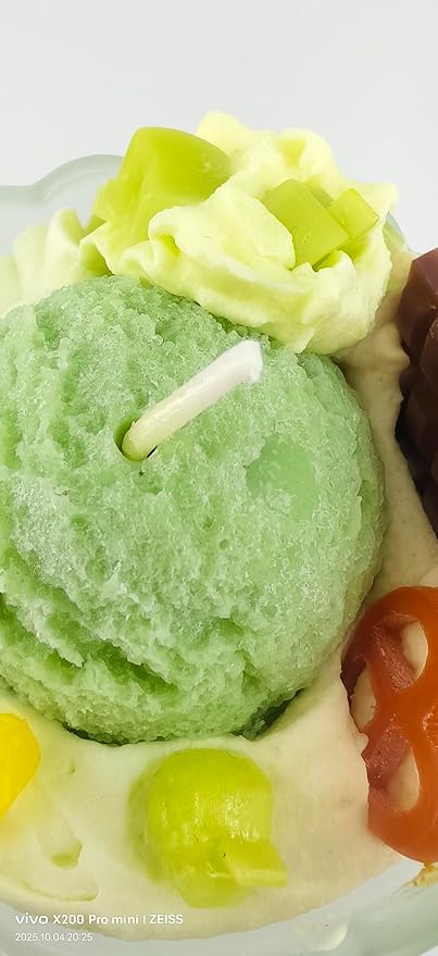 Generic Ice Cream Aromatherapy Candles, Glass Goblet, Decorative Dessert Shape, Fruit Fragrance, Christmas Birthday Festival Gift (Iceberg Moss)