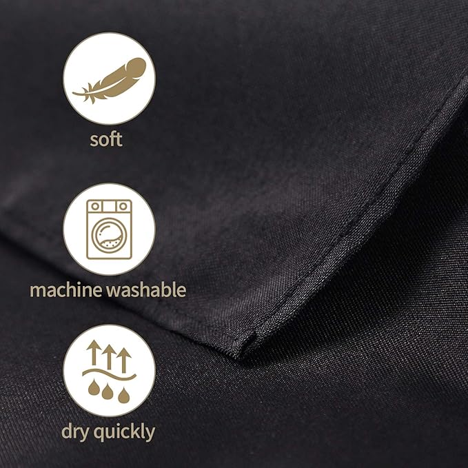 25pcs Polyester Cloth Napkins - 20 x 20 inch Black Dinner Washable Napkins with Hemmed Edges for Restaurant/Wedding/Hotel(25,Black)