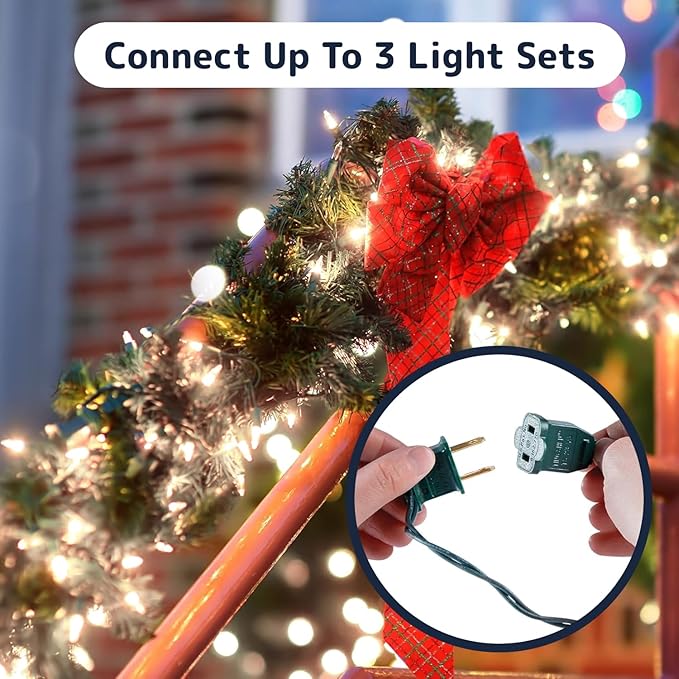 PREXTEX 300 Count Clear Christmas Tree Lights with Green Wire - 60 ft Warm White Twinkle Lights for Indoor or Outdoor Use - Holiday Fairy String Lights for Christmas Trees, Patios, and More