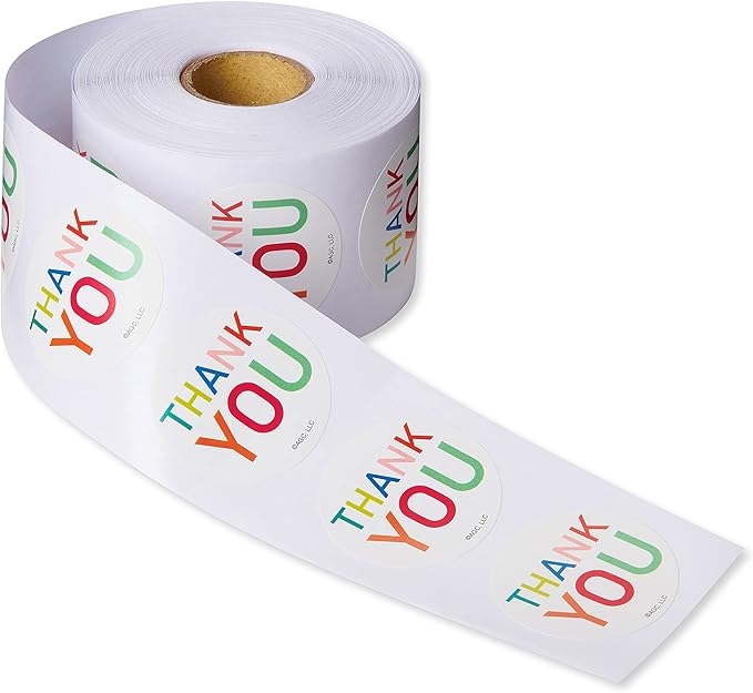 American Greetings Thank You Stickers or Seals, Multi-Colored Text (500-Count)