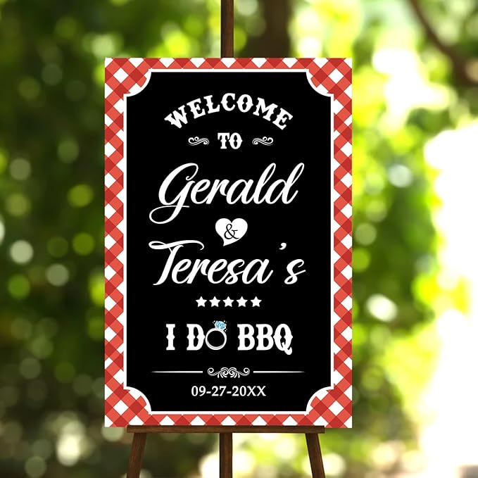 Personalized I Do BBQ Welcome Sign, I Do BBQ Sign, I Do Barbeque Sign, Welcome To The I Do BBQ Party Sign, Welcome Sign For BBQ Rehearsal Dinner, BBQ Signs For Outside, I Do BBQ Decorations