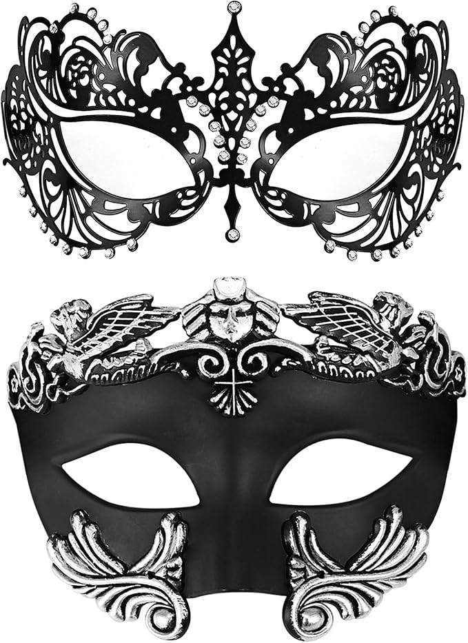 OIDEA Masquerade Mask for Couple - Roman Greek Venetian Mask Halloween Prom Party Costume Ball Mardi Gras Mask for Women Men