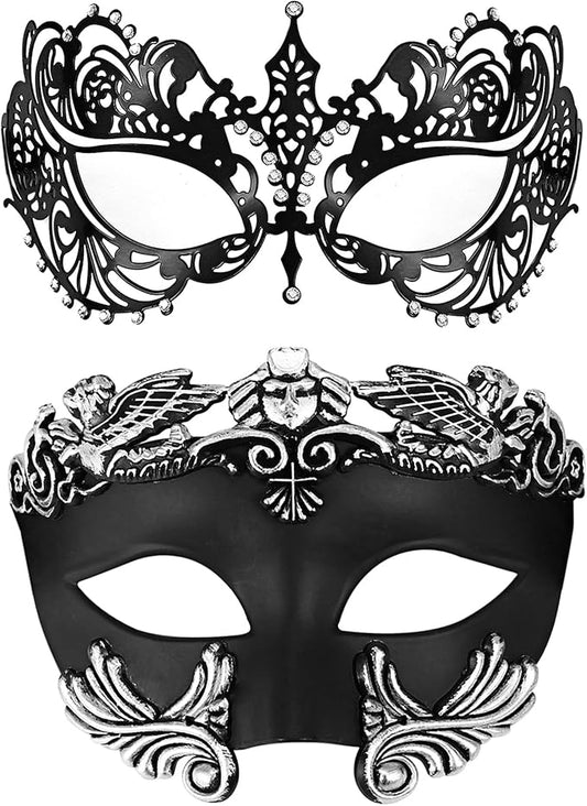 OIDEA Masquerade Mask for Couple - Roman Greek Venetian Mask Halloween Prom Party Costume Ball Mardi Gras Mask for Women Men