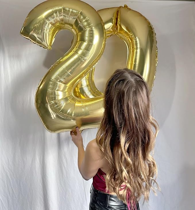 Champagne Gold 40 Inch 0 Number Balloons, 0 Decorations for 10 20 30 40 50 60 70 80 90 100 Birthday, 2026 Light Gold Foil Giant Birthday Graduations Anniversary Party Balloon