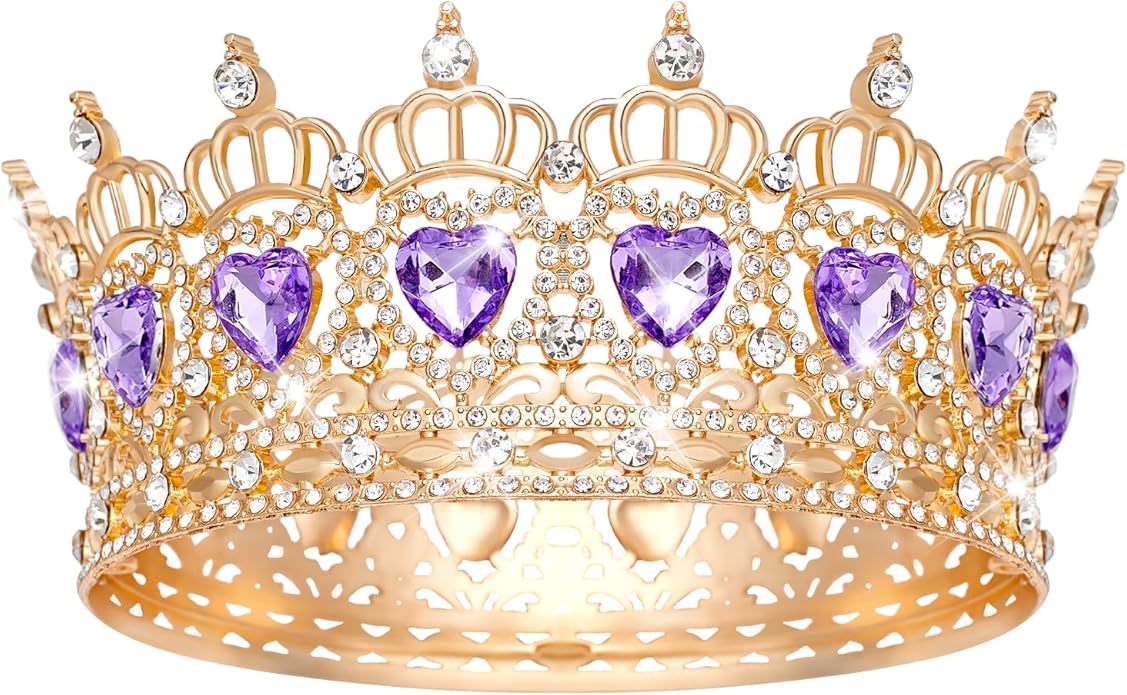 Queen Crown Wedding Rhinestone Heart Crowns and Tiaras for Women Costume Party Hair Accessories Princess BirthdayCrown Crystal Bridal Crown