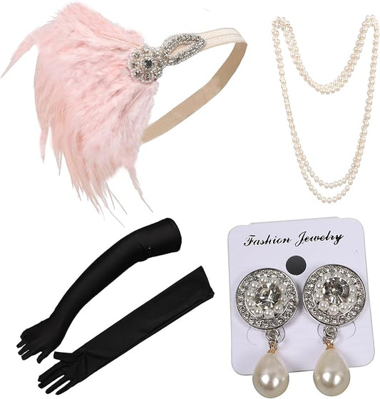 1920s Flapper Accessories Sets Roaring 20s Gatsby Costume Accessories Set for Women