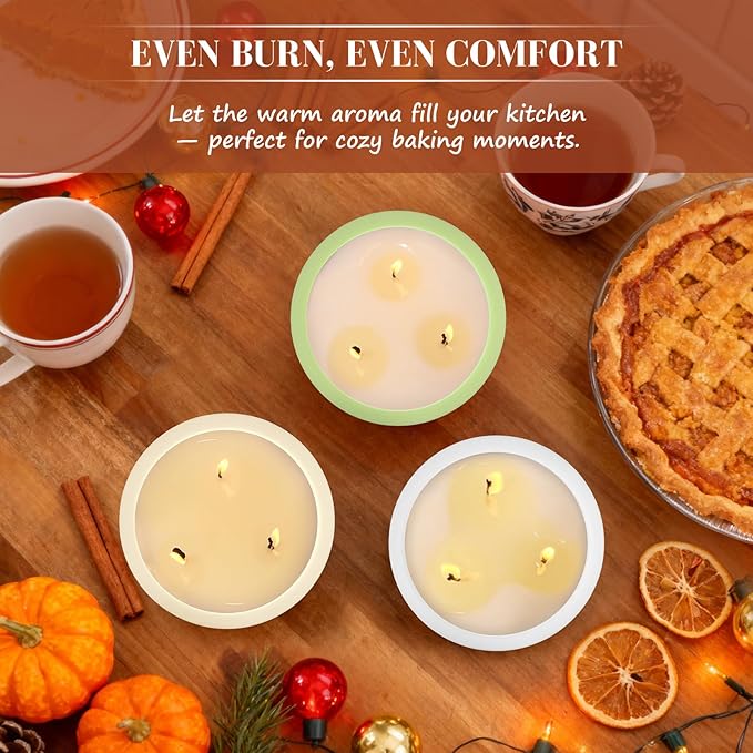 Viyffo Fall Candles - Vanilla Cupcake, 3 Wick Large Scented Candle, 20oz Soy Candles for Women & Men, Non Toxic Aromatherapy Candle, Ceramic Velas Perfect for Autumn Home Decor & Gift