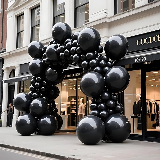 KAWKALSH Black Balloons 9pcs 36 Inch Extra Large Big Jumbo Giant Matte Black Latex Helium Balloons for Graduation Halloween New Year Anniversary Birthday Retirement Party Decorations