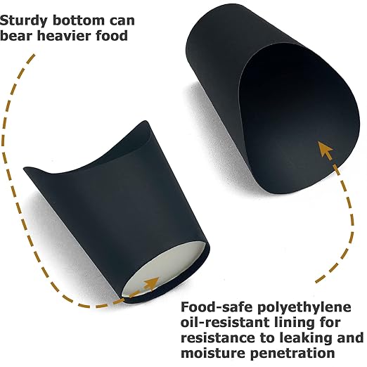 [50 Cups + 200 Picks] CAMKYDE 14 oz Disposable Charcuterie Cups with Sticks (Black)