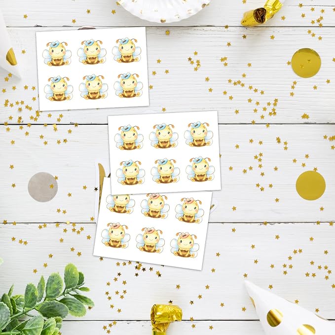 LNOKRIM Gender Reveal Party Games, Bee Theme Baby Gender Reveal Voting Board Sign, 48 Boy Girl Voting Stickers, He or She, Gender Reveal Party Centerpiece Decorations (12x17)