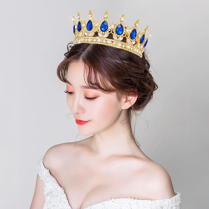 Queen Crown Rhinestone Wedding Crowns and Tiaras for Women Costume Party Hair Accessories Princess Birthday Crown Crystal BridalCrown