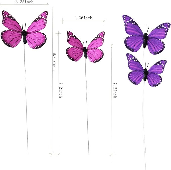 ConetoRosa 12PCS Butterfly Wall Decor - 2 Sizes, 3D Decorations for Home, Room, Bedroom, Nursery, Wedding, Christmas Party (Purple)