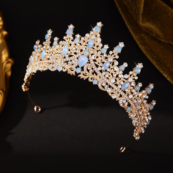 Baroque Tiara for Women Crystal Queen Crowns Rhinestone Princess Tiaras for Girl Wedding Headband for Bride Hair Accessories for Halloween Costume Birthday Party Prom Mother's Gifts