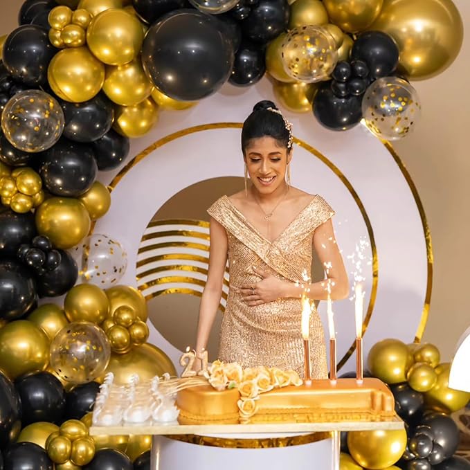 Gold Balloons 12 Inch 100 Pack, Metallic Gold Balloons Chrome Gold Metallic Balloon Shiny Matte Golden Latex Balloons for Birthday Graduation Anniversary Baby Shower Wedding Party Decorations