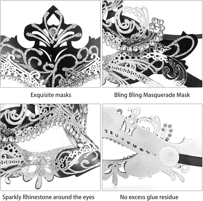 Coddsmz Couple Masquerade Mask Set - Venetian & Mardi Gras Mask for Women & Men