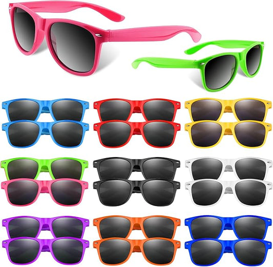 Colorful Party Sunglasses Bulk 20 Packs for Wedding Beach Summer Pool Party Supplies Goodie Bags Stuffers