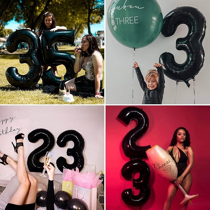 40 Inch Black Number 1 Balloons Helium Giant Black 1 Balloons for Birthday Party Decorations Anniversary Baby Shower Photo Shoot Supplies
