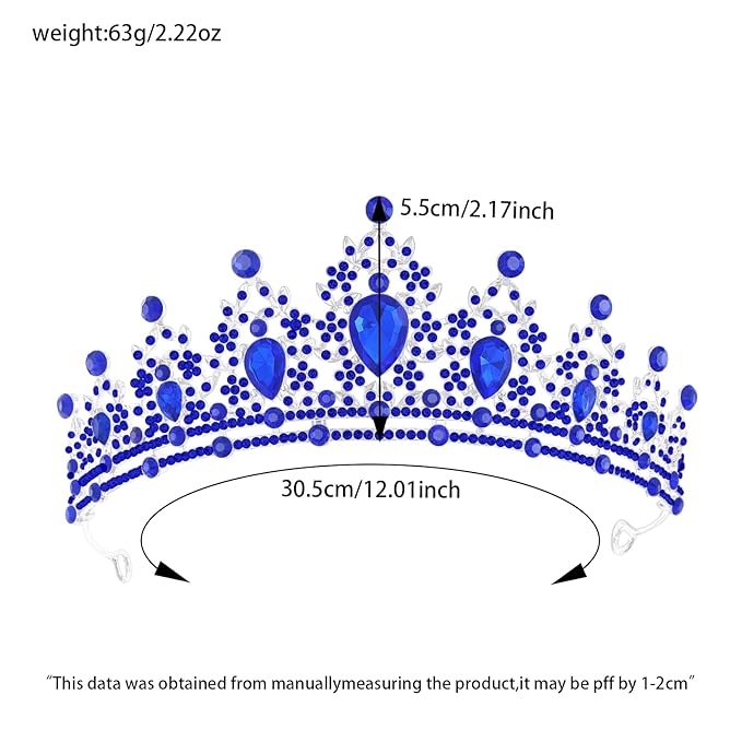 Princess Tiara and Crown for Women Wedding Tiaras for Bridal girls Tiaras and Crystal Crowns Rhinestone Headband Metal Hair Accessories for Costume Birthday Party Prom Gifts