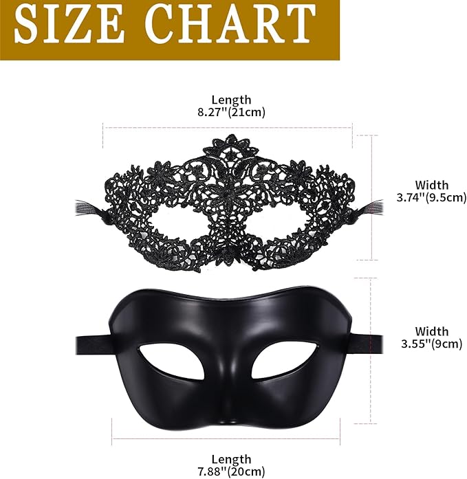 OIDEA Masquerade Mask for Couple - Roman Greek Venetian Mask Halloween Prom Party Costume Ball Mardi Gras Mask for Women Men
