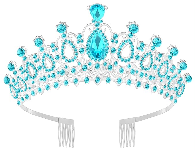 Tiara Crown for Women, Queen Tiara for Birthday Prom Bridal Party Custome Blue