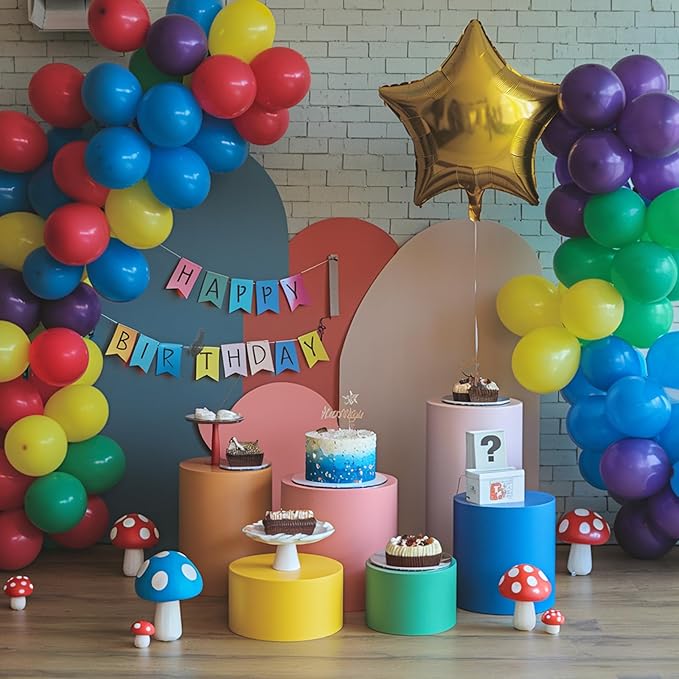 Red Blue Green Yellow Balloon Kit, Game Balloon Red Blue Green Yellow Balloon 3 PCS Star Balloons for Game Theme Birthday Birthday Party Supplies