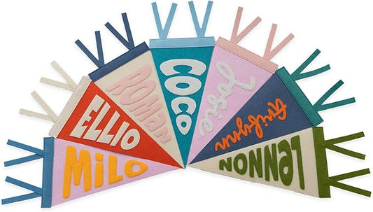 Personalized Name Pennant for Nursery Room Decor | Baby Boy Girl Name Nursery Flag | Baby Name Banner Blag Wall Hanging