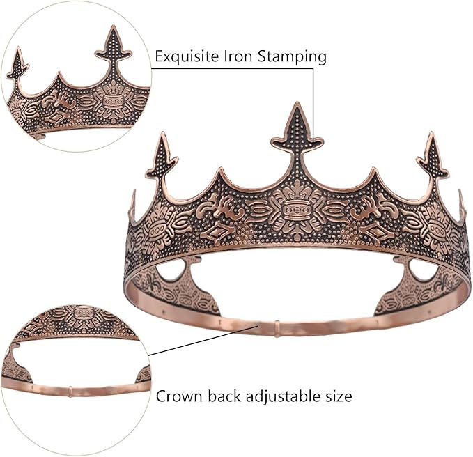 King Crown for Men Crowns Tiara for Birthday Party Costume