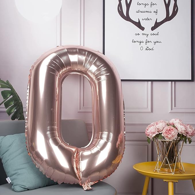 Rose Gold 50 Number Balloons Big Giant Jumbo Large Number 50 Foil Mylar Balloons for Women Men 50th Birthday Party Supplies 50 Anniversary Events Decorations-40 inch