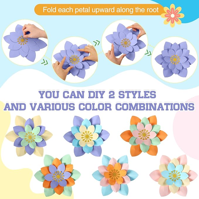 18 Pcs Mexican Paper Flowers Decor for Wall DIY Paper Fiesta Bulletin Board 3D Colorful Mexican Backdrop Decoration for Classroom Back to School Carnival and Holiday Party(Lotus-Shaped,Bright)
