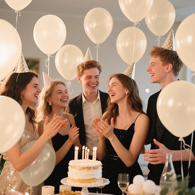 KAWKALSH Sand White Balloon Arch Kit 111Pcs 18 12 5 Inch Latex Party Balloons Garland for Birthday Baby Shower Wedding Engagement Anniversary Christmas Party Decorations