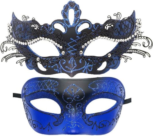 Coolwife Couples Masquerade Masks Metal Venetian Mardi Gras Party Evening Prom Costume Mask