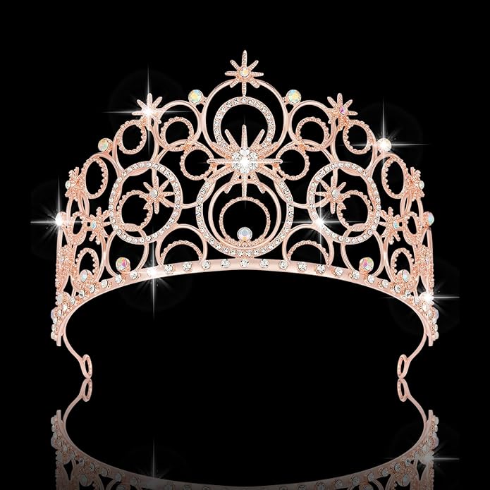 Crystal Crowns for Women, Crystal Bubble TiaraBride Royal Queen Headband Princess Headpieces for Women Bridal Wedding Prom Birthday Party Crowns