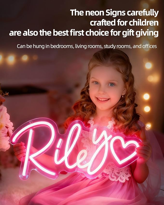 Custom Neon Sign for Wall Decor, Christmas Wall Decorations Personalized Neon Name Sign for Kids Happy Birthday, Customizable Gifts for Wedding Lighted & Neon Sign