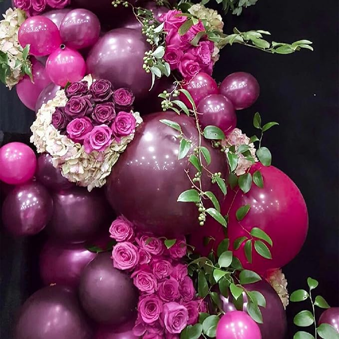 PartyWoo Dark Purple Balloons 50 pcs 12 Inch Dark Magenta Plum Latex Helium Balloons for Graduation Baby Shower Gender Reveal Wedding Butterfly Halloween Birthday Party Decorations Purple-F13